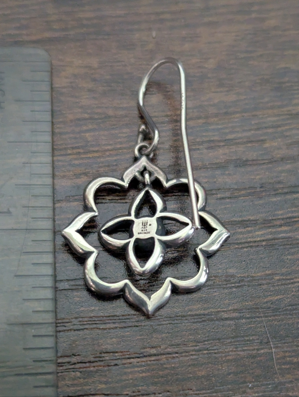 Retired James Avery Sterling Silver And Bronze Earhooks - Picture 2 of 2
